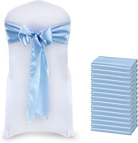 VDS Bandas de satén para silla, funda para silla, lazo en la parte posterior, lazo de satén para boda, cumpleaños, graduación, ceremonia,