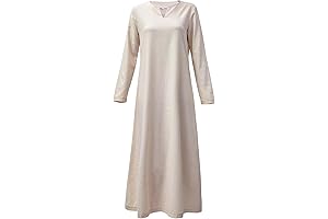 Women's Flowy Viking Clothing Linen Tunic Dress Underdress Gown Medieval Cosplay Costume Irish