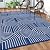 Lahome Outdoor Rug Waterproof 8x10,Large Reversible Plastic Straw Rug Portable Outdoor Balcony Rug for Patio,Lightweight Indoor Outdoor Carpet for Backyard Garden,Rainbow Blue