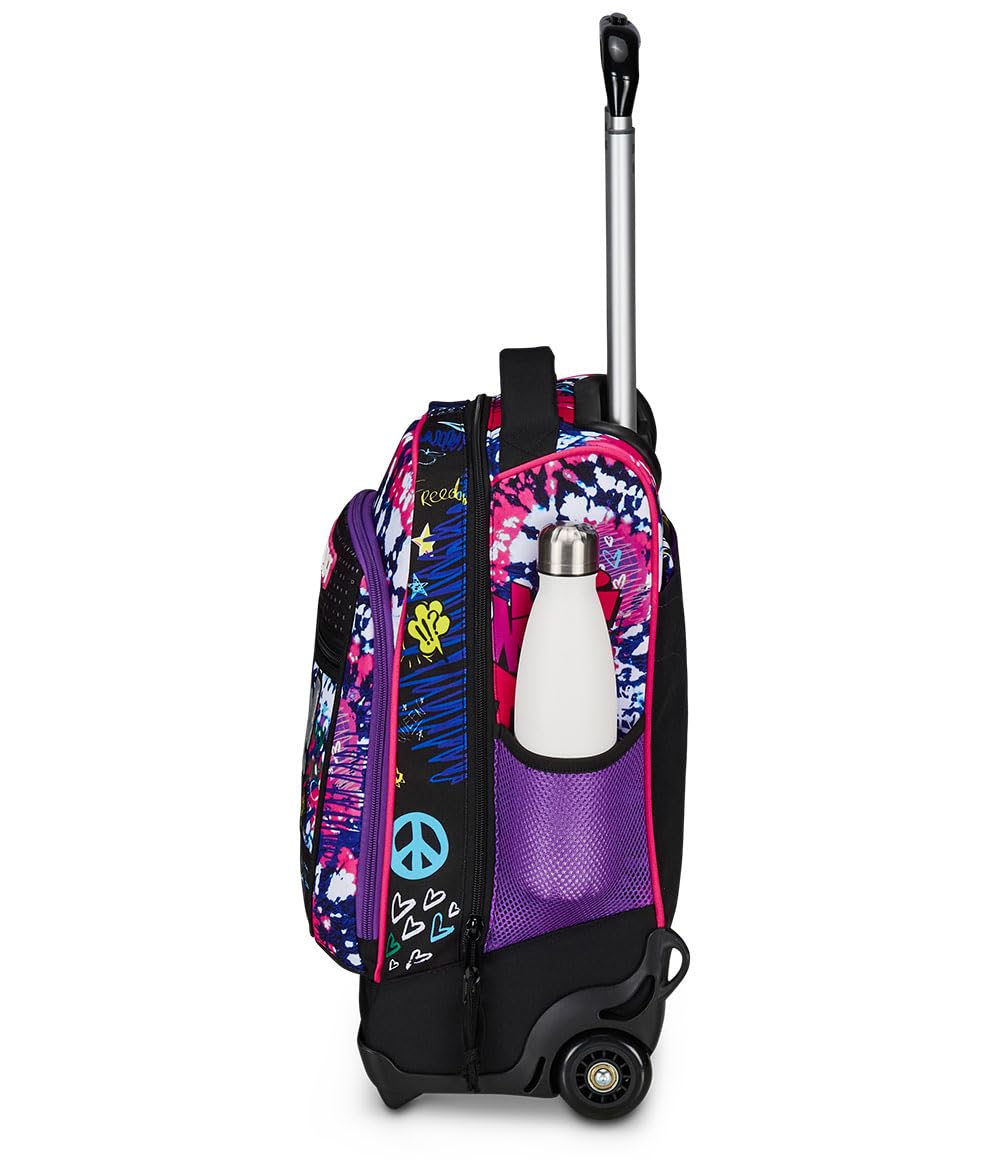Mitama Trolley DR Junior Scuola Hey Dye,Con Mega Scomparto e Doppia Maniglia, Rosa e Nero, Scuola Elementare e Tempo Libero, Bambina Ragazza