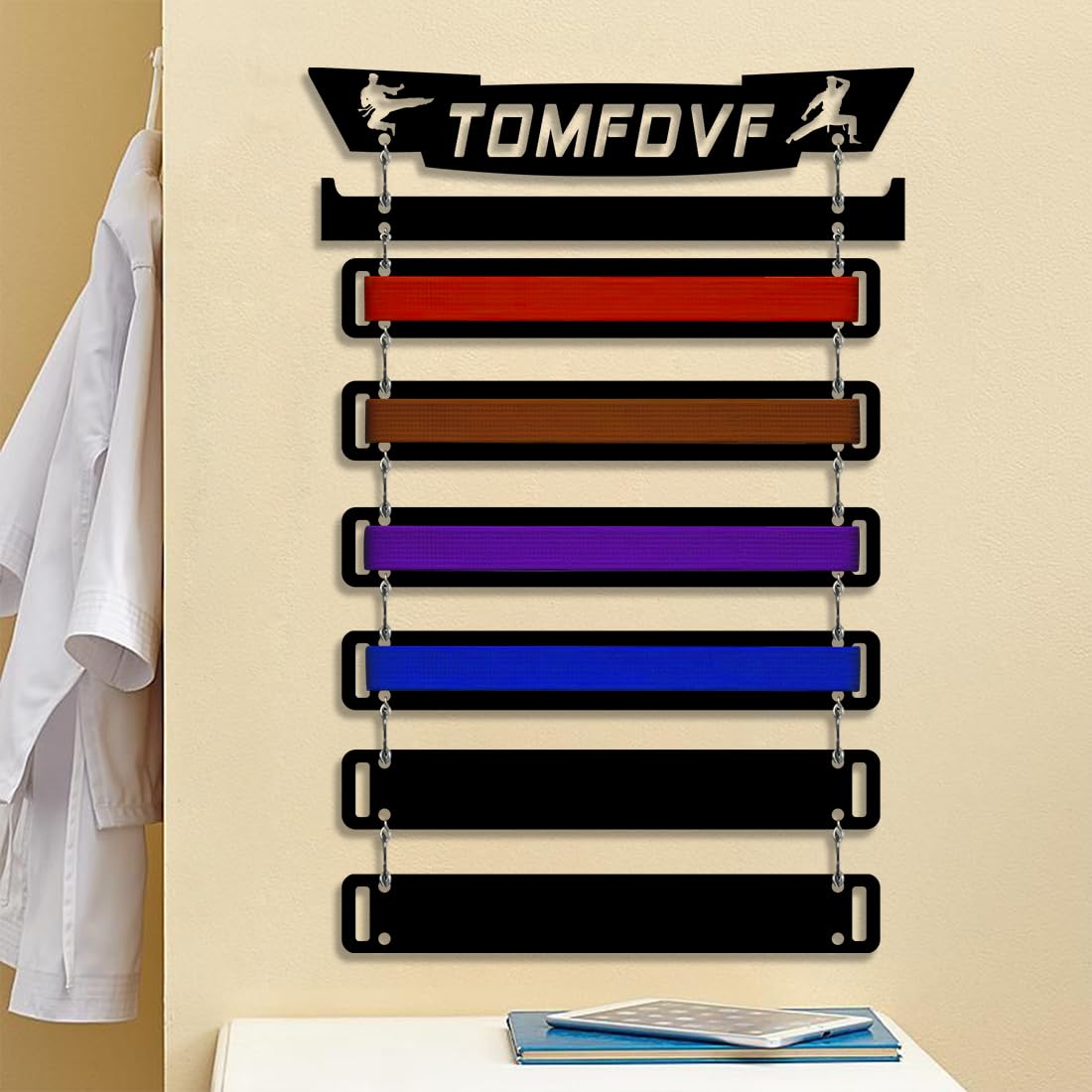 Martial Arts Belt White Belt with Mixed Color Stripe for Martial Arts - Taekwondo Karate Judo (1, Purple Stripe)