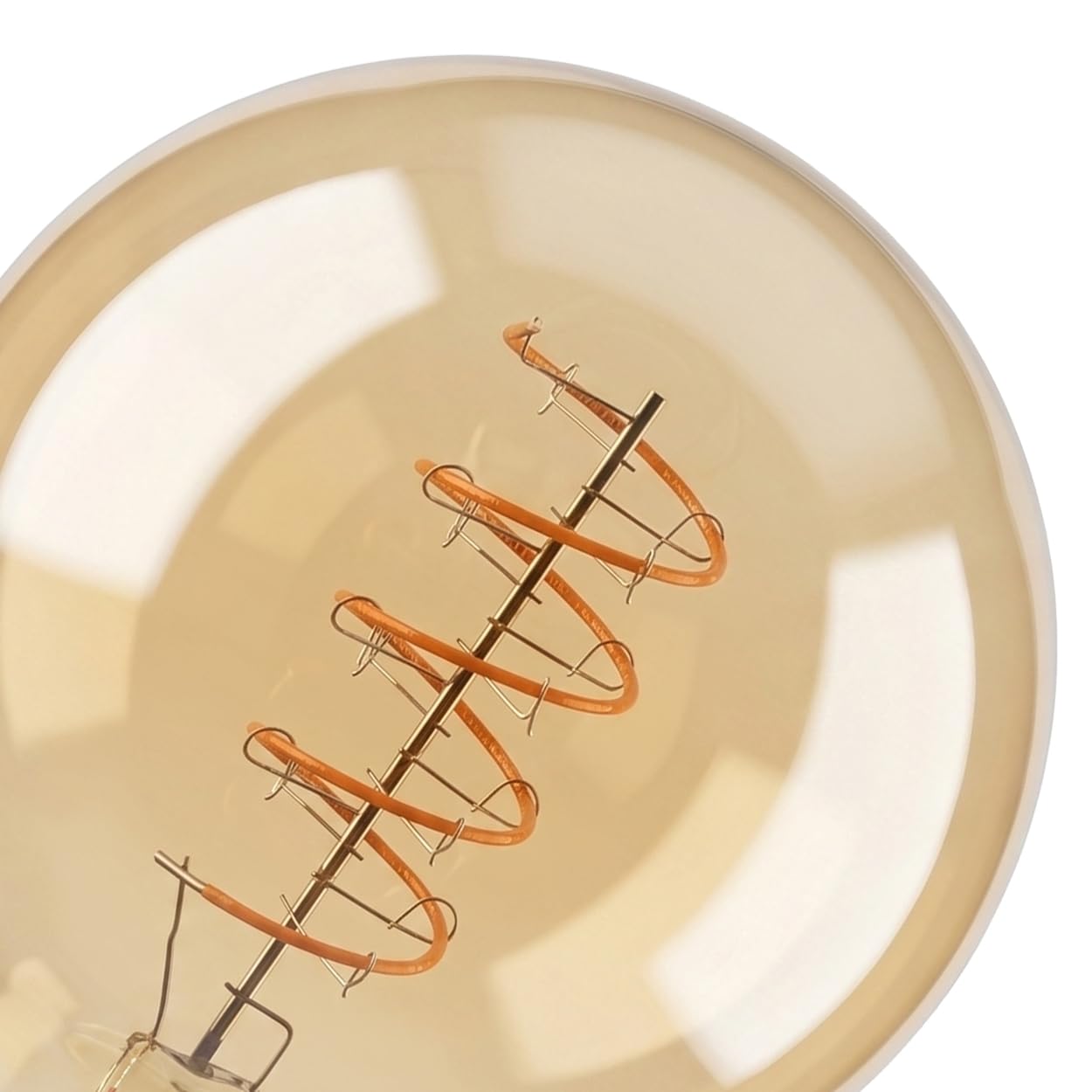 Hofstein E27 LED Warmweiss Vintage Glühbirne E27 6 Watt 2200 K 400 Lumen dimmbares dekoratives Leuchtmittel mit gedrehtem Filament Bernstein Optik für Stimmungsvolle Beleuchtung, 10er Set, G80