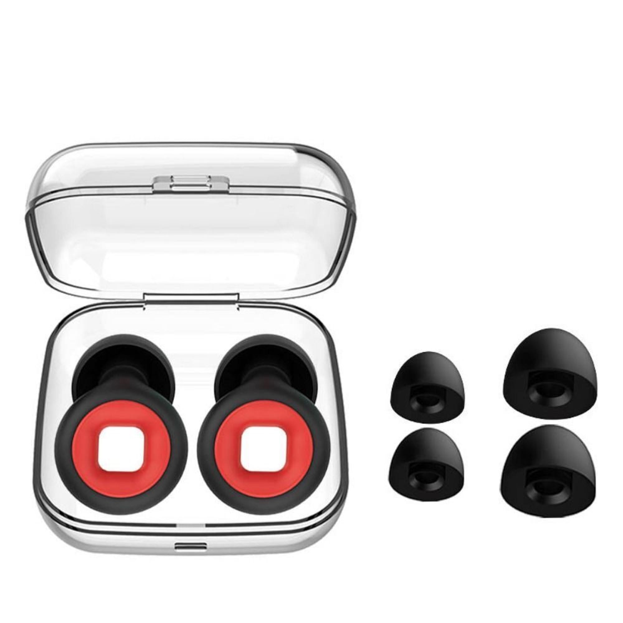 AUGEN Ear Plugs for Sleeping, Noise Canceling, Reusable Silicone Earplugs for Hearing Protection, Waterproof EarPlugs Suitable for Swimming Studying Traveling Concerts Airplanes (Black Red, M8) (B0CKHXSZBJ) Amazon Price History, Amazon Price Tracker