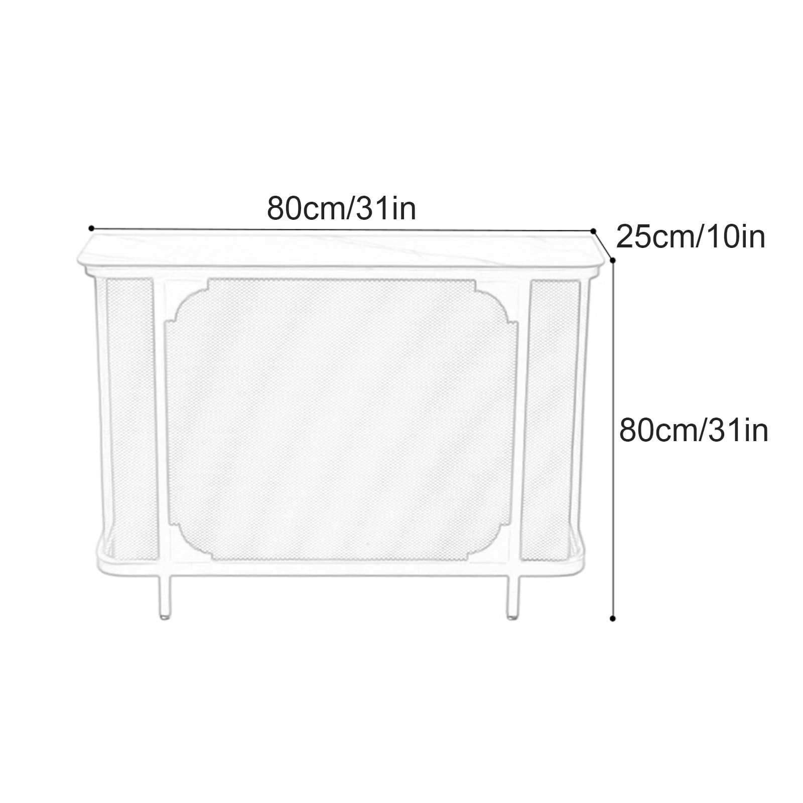 Cubiertas de radiador para el hogar, armario decorativo de metal, solución de almacenamiento para oficina en casa, diseño versátil y elegante, 80 x 80 x 25 cm