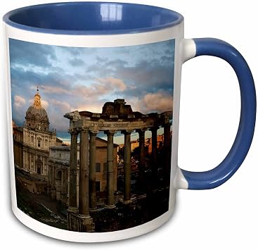 3dRose Forum, Rome, Italy - EU16 DBN0183 - David Barnes 11oz Two-Tone Blue Mug