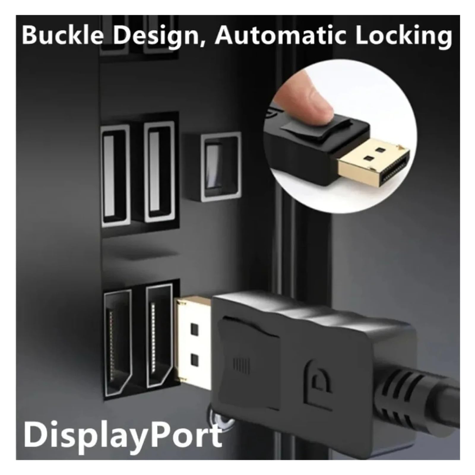 Adapter DP do VGA 1080P pozłacany do laptopa PC Projector Monitor (Glod)