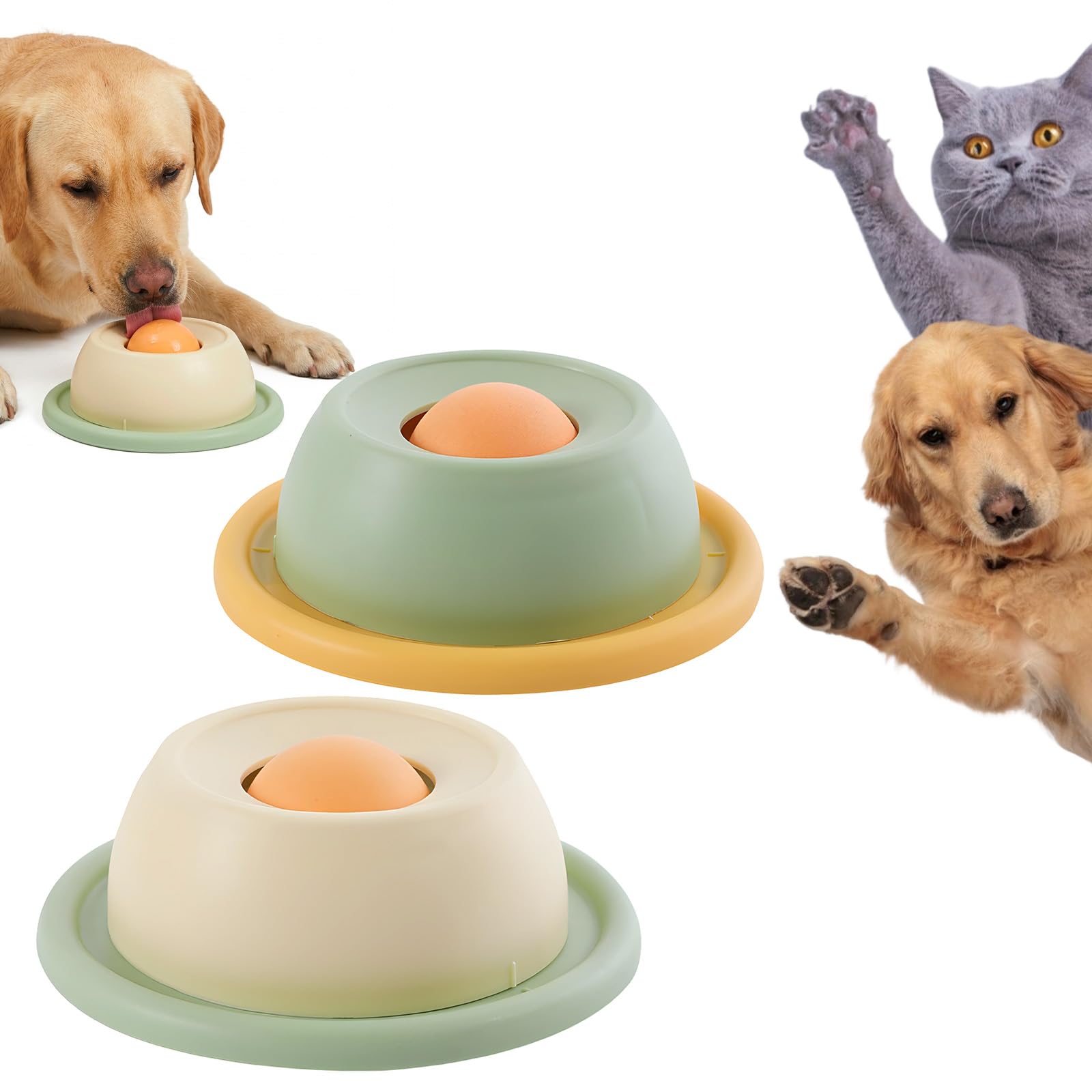 2 Pack Pet Lick Bowl, 2026 Interactive Pet Licking Bowl, Non-Slip Slow Feeder For Liquid Food & Treats dog licking with ball Interactive Treat Toy For Anxiety Relief, Enrichment & Healthy Feeding