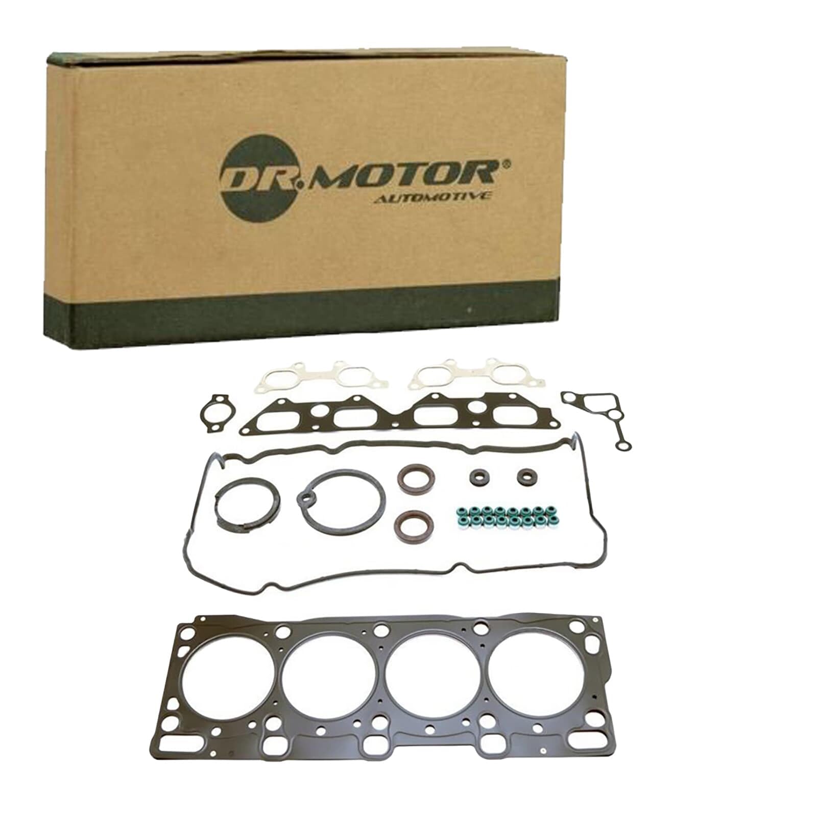 DR.MOTOR AUTOMOTIVE DRM11204S - Set di guarnizioni per testa cilindrica con anello di tenuta albero, albero motore con guarnizione per testa cilindrica con guarnizione per albero della valvola con set | DRM11204S adatto per 3 323 5 6 626 Mpv Premacy