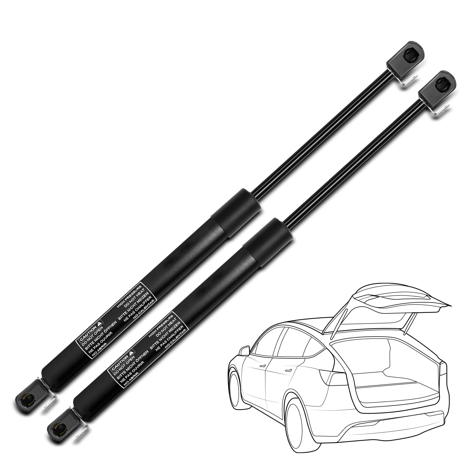 Tryagat 2 Pcs Tailgate Gas Struts for 2005-2013 Chevrolet Corvette Hatchback Without Spoiler, Boot Lift Supports And Gas Springs Heavy Duty Reliable Rear Hatch Shocks Dampers