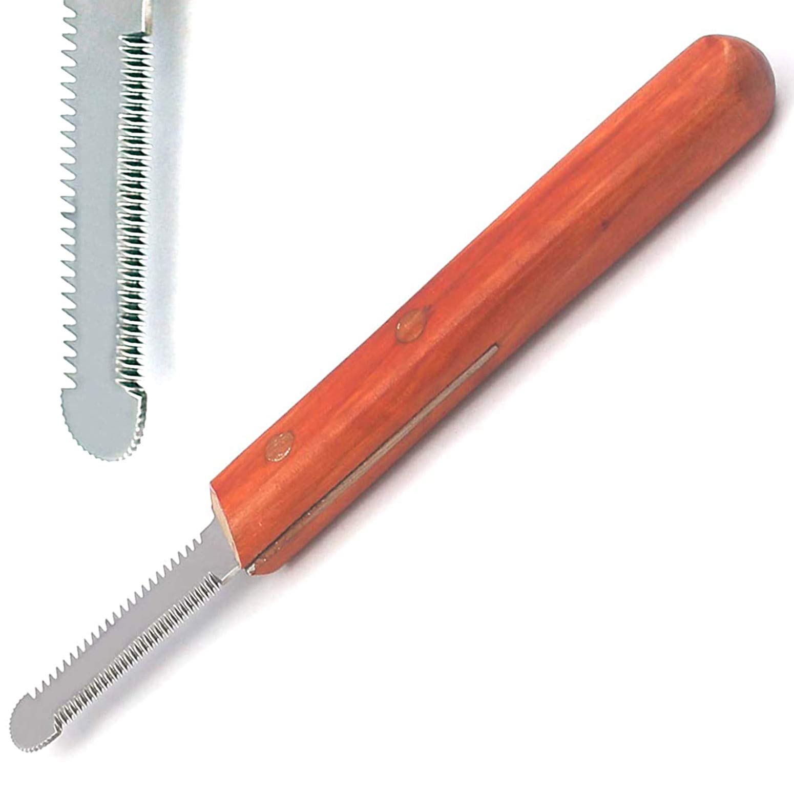 AAProTools 3 Way Stripping Knife Dog Grooming Coat Stripping Knife Stripper Trimmer Tool Wooded Handle