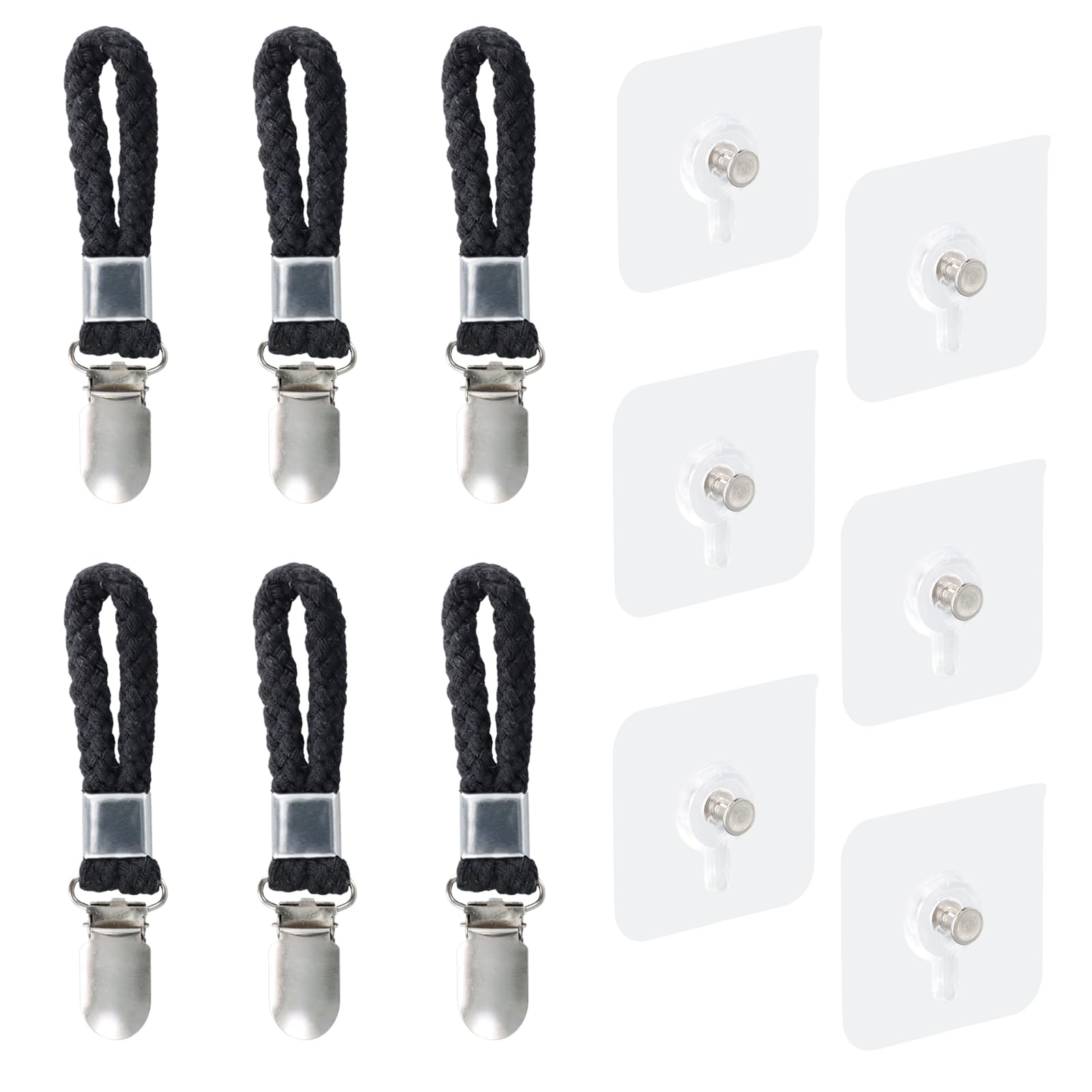 6 Pezzi Gancio a Clips per Strofinacci da Tè, Portasalviette, Appendi Asciugamani Cucina, Clips per Asciugamano, Adatto per Appendere Asciugamani, Strofinacci, Panni, Guanti, Nero