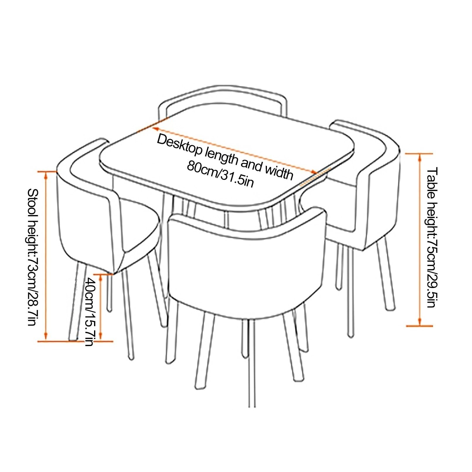 Ensemble Table à Manger 5 Pièces, Table Carrée avec 4 Chaises Rembourrées | Ensemble repas pour 4, assises éponge haute densité, cadre solide, gain de place(Blue)