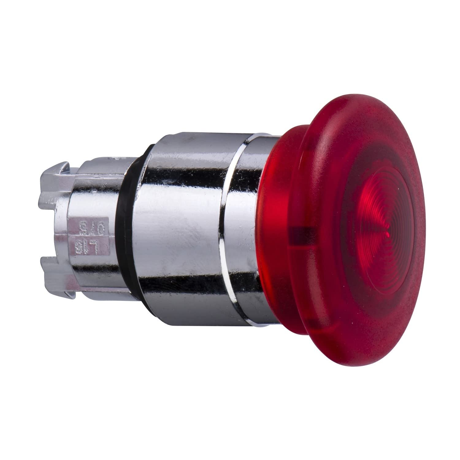 Bouton coup de poing lumineux rouge tête champignon pour commande industrielle