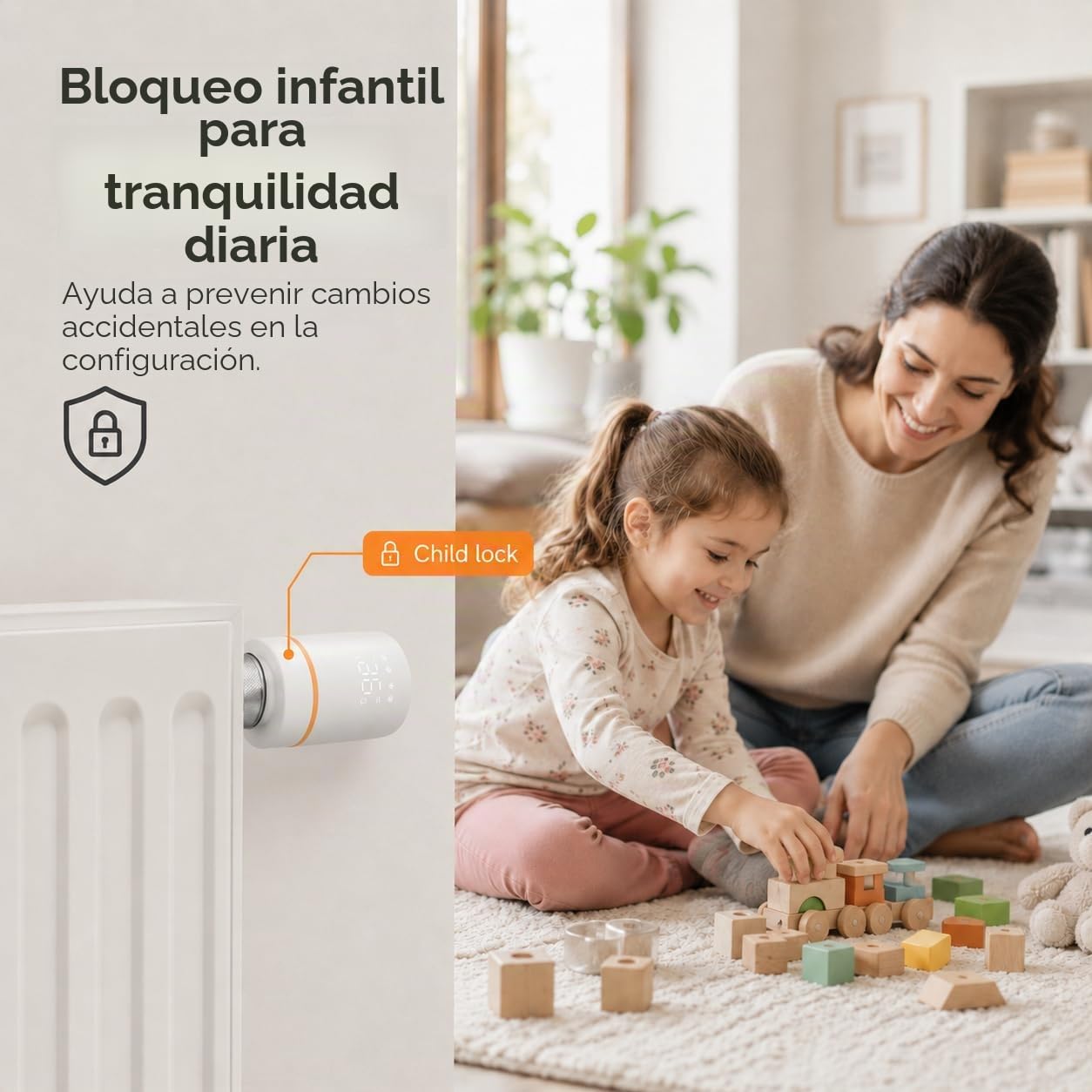 Yasorn Termostato Wi‑Fi 2,4 GHz para Radiador con Perilla, LED y Control App, Compatible Alexa/Tuya, Instalación Fácil Casa & Oficina, Programación Semanal