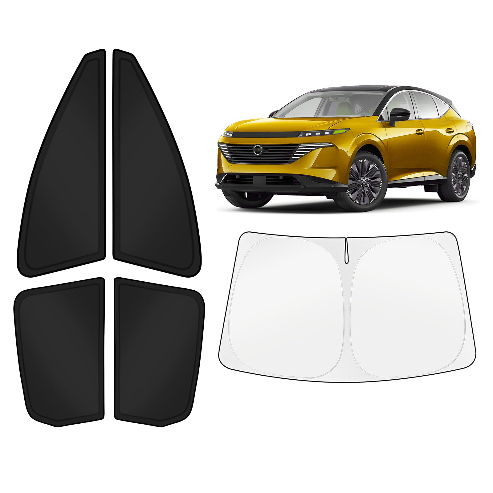KUST Car Window Shades for Nissan Murano 2025-2026 Windshield Sun Shade Side Window Cover UV Block Privacy Protection Murano Accessories for Camping Blackout Rear Back Full Set 5PCS
