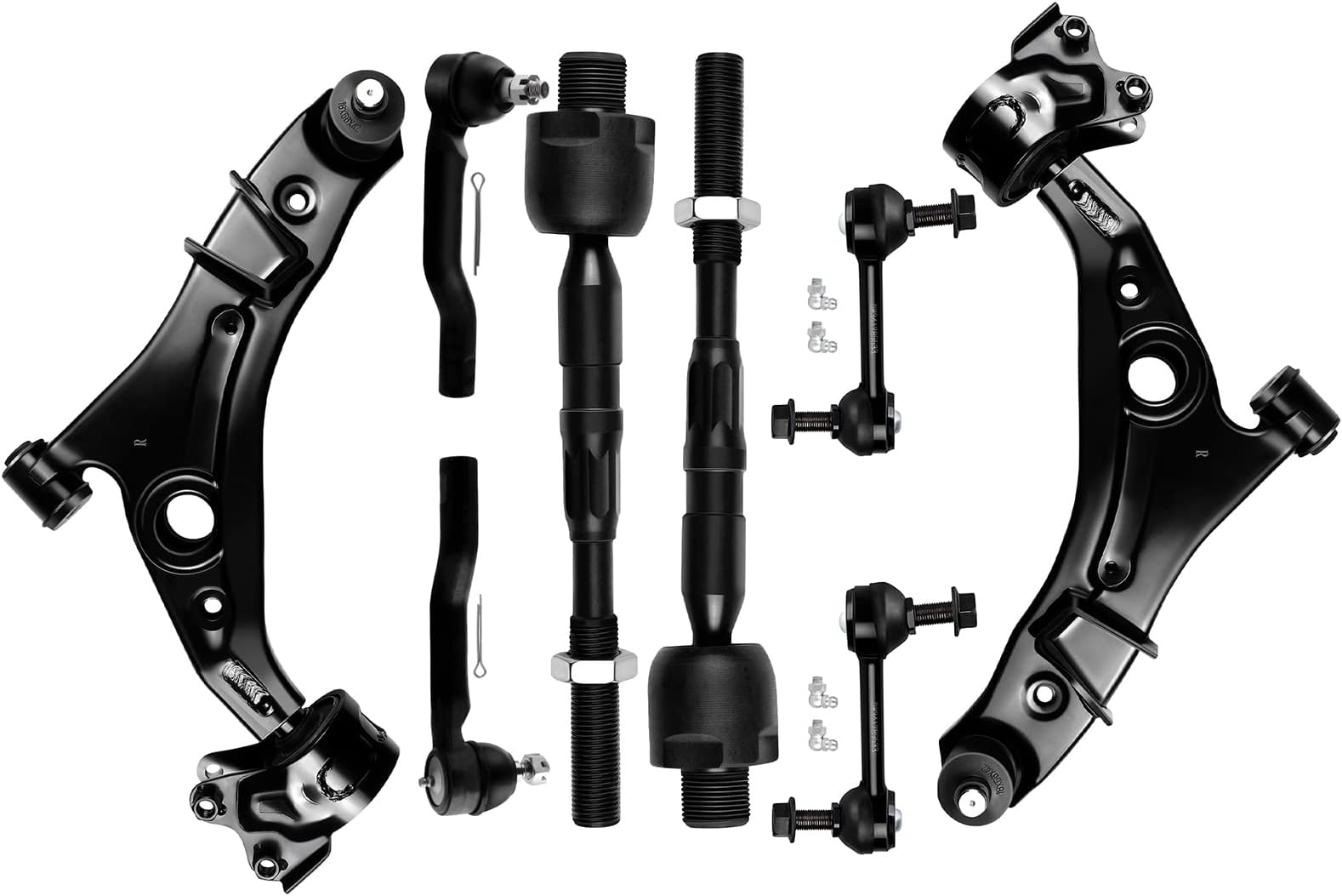 SCITOO 8pcs Front Lower Control Arm Ball Joint Sway Bar Link Outer Inner Tie Rod End Suspension Kit Replacement For Ford Edge For Lincoln MKX 2007 2008 2009 2010 2011 2012 2013 2014