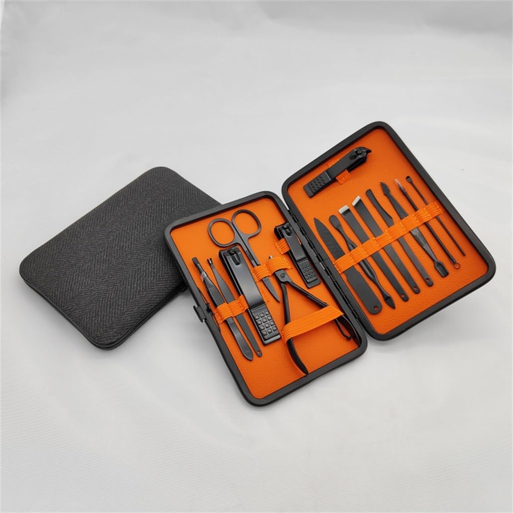 Cortaúñas Negros. Set Completo de Herramientas de manicura y Belleza para uñas.