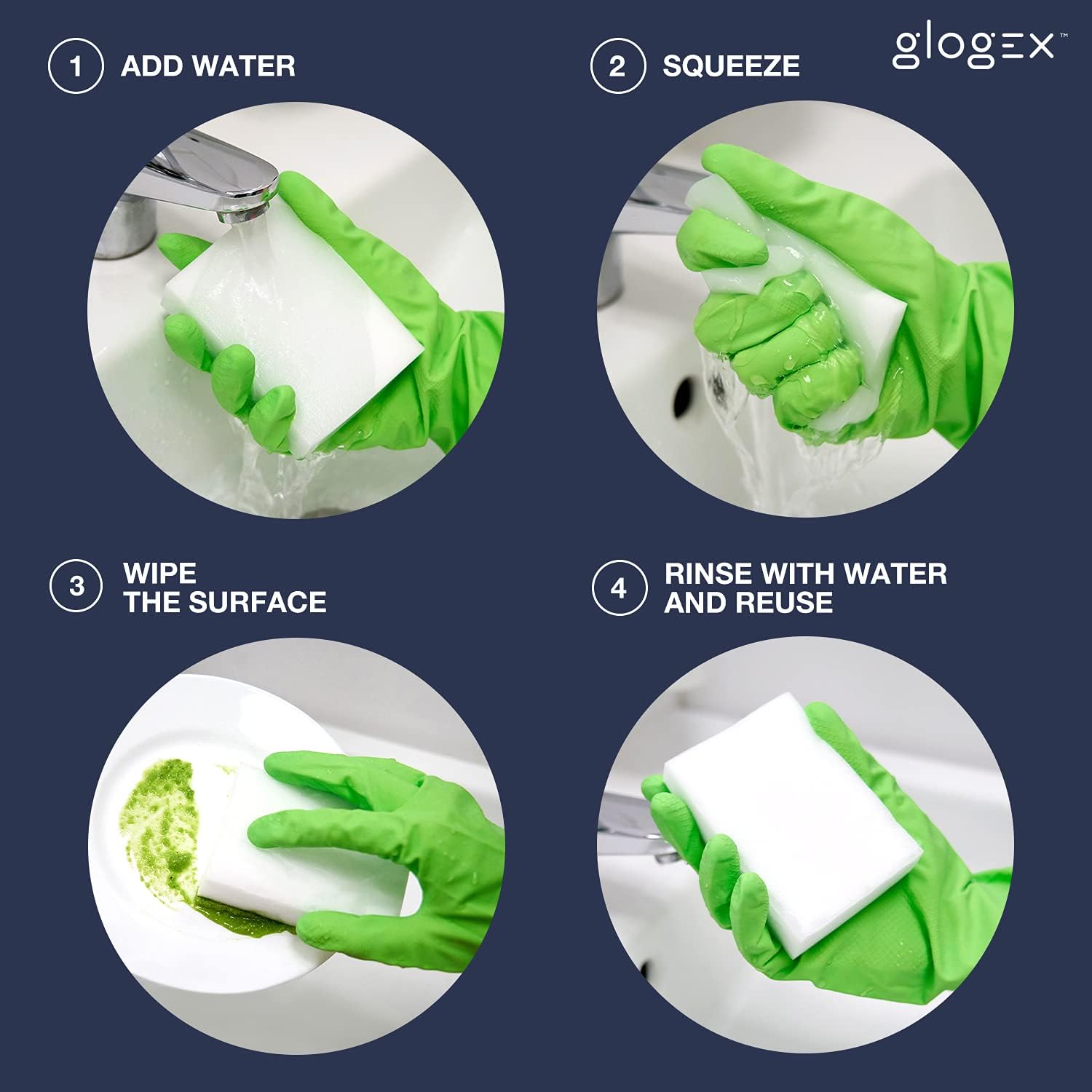 Melamine Sponge 50 Pack in Bulk Extra Durable, Magic Cleaning Sponges, Melamine Foam Eraser, Household Eraser for All Surfaces, Kitchen, Bathroom, Furniture, Leather, Floor and Walls : Health & Household