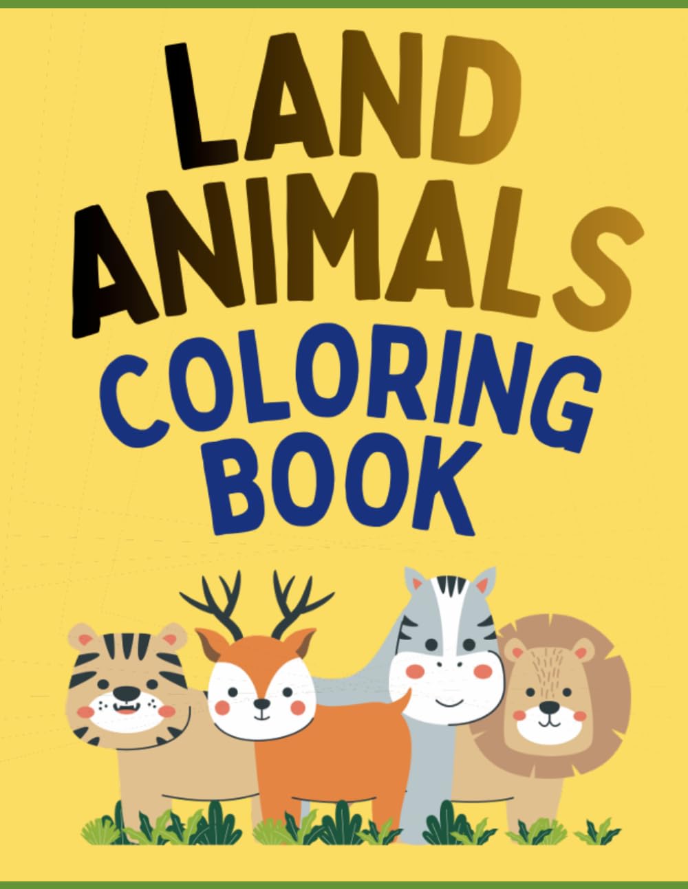Kids Coloring Book - Land animals: Fun and Educational Coloring Adventures for Kids 3-6 years: 3-7 age group