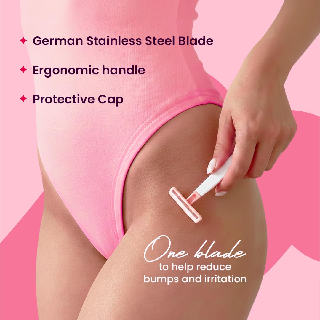 Hyuman® Bikini Razor For Women - 2 Unit | Intimate care | German Nano-Precision Technology Blade | Secure Grip Stainless steel | No Cuts | Safe & Hygienic | For Irritation-Free Shaving of Bikini Line 1