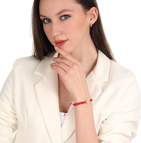 Miniatura 5 de 6-12Pieces San Benito Bracelet Handmade Red Knot String Bracelet Virgin Mary and Saint Jude Adjustable Medal Rosary Bracelet Luck Black Cord Braided