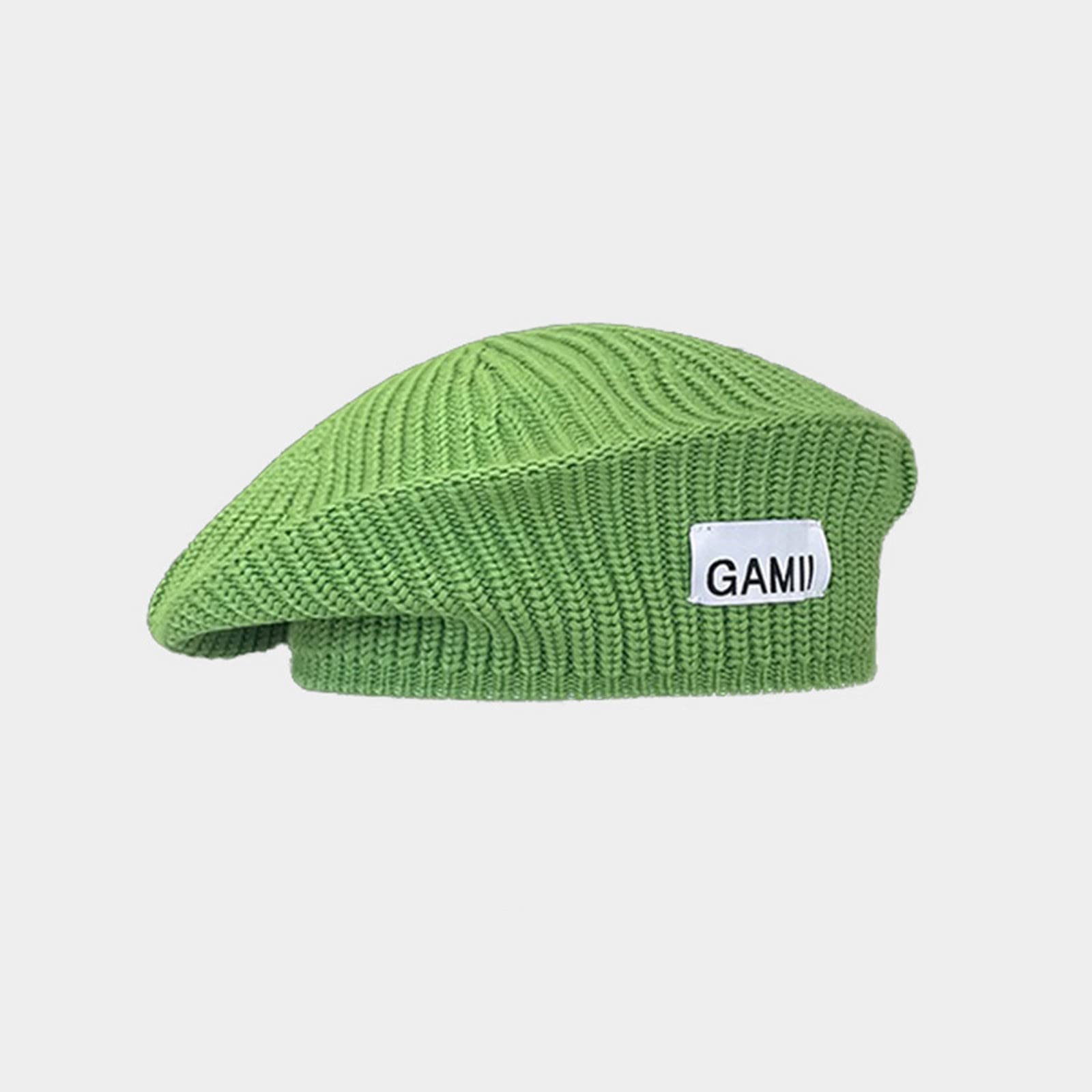 Beret damski beret z dzianiny, pleciony wełniany beret zimowy, ciepła czapka z dzianiny, zielony, jeden rozmiar