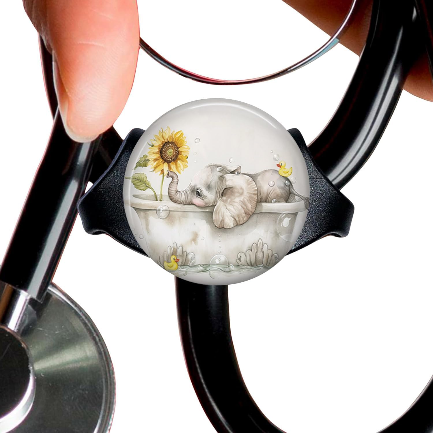 Cute Elephant StethoscopeTag Personalized,Nurse Doctor StethoscopeID Tag Customized, Medical StethoscopeName Tag,Ideal for Anyone That uses a Stethoscope, Nursing Students,etc.