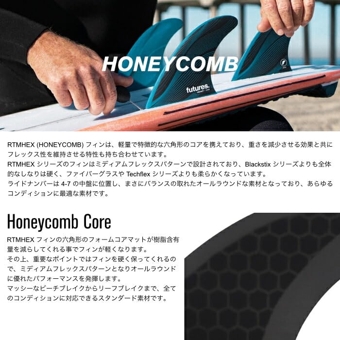 Amazon | ショートボード用フィン FUTURES - RTM HEX - LEGACY F6 3