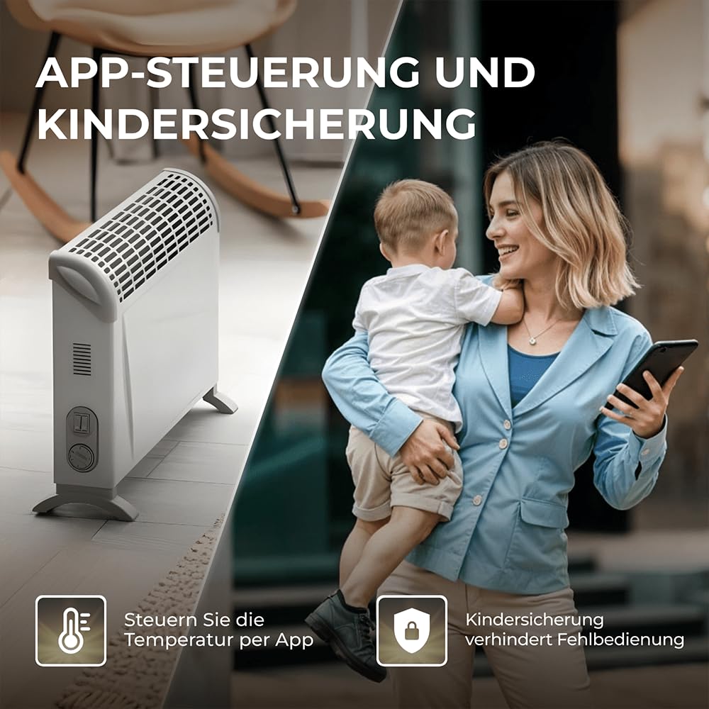 BR Bringer® Smart Thermostat Steckdose mit WLAN App und Farbdisplay | Steckdosenthermostat mit Verbrauchsanzeige, Wochenprogramm und Fenster-Offen-Erkennung - kompatibel mit Alexa und Google Home