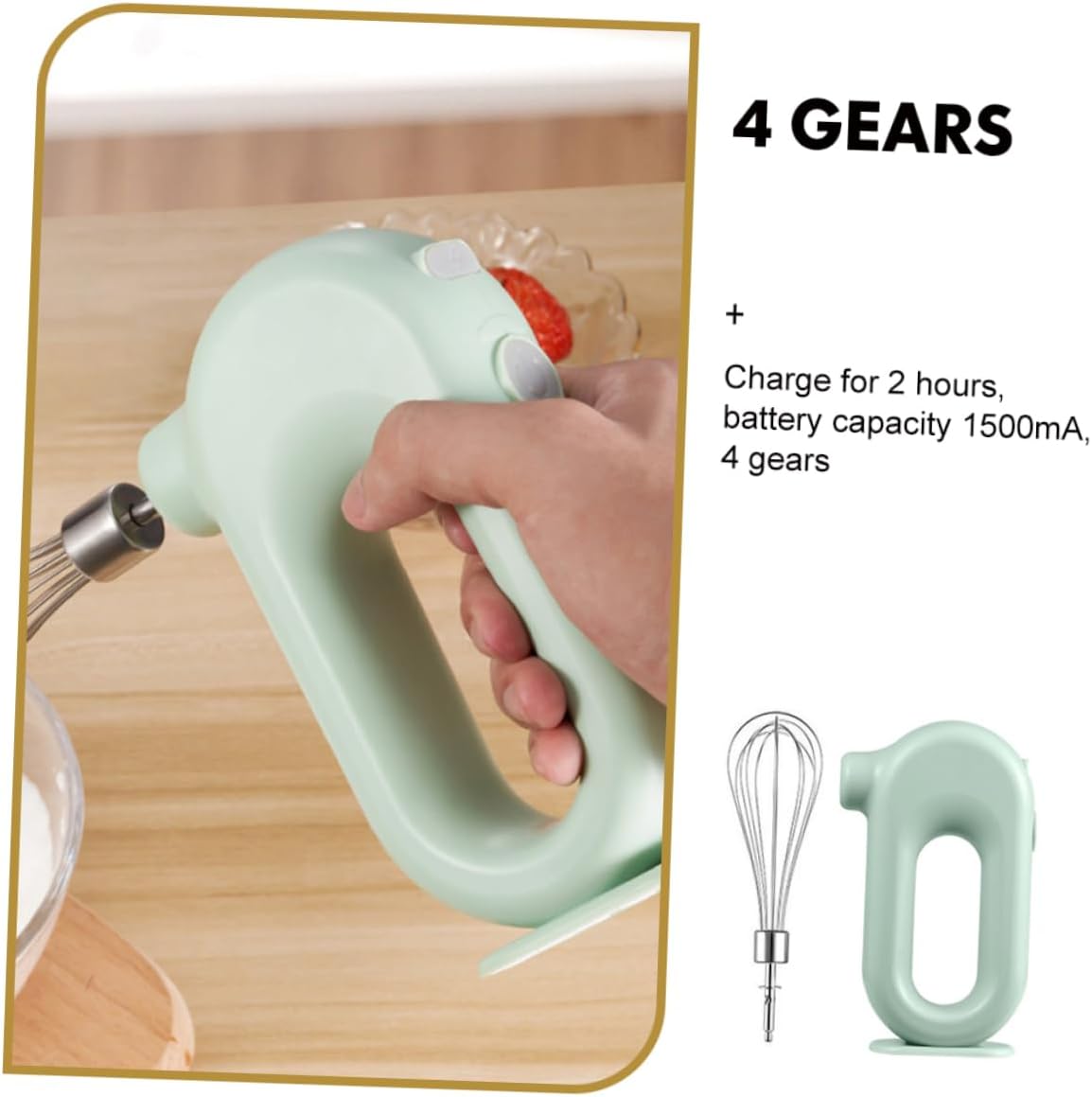 Unomor Handheld Electric Egg Whisk Mixer Multi-Function Cream Beater 5 Speed Settings for Baking Kitchen Utensil for Home Use