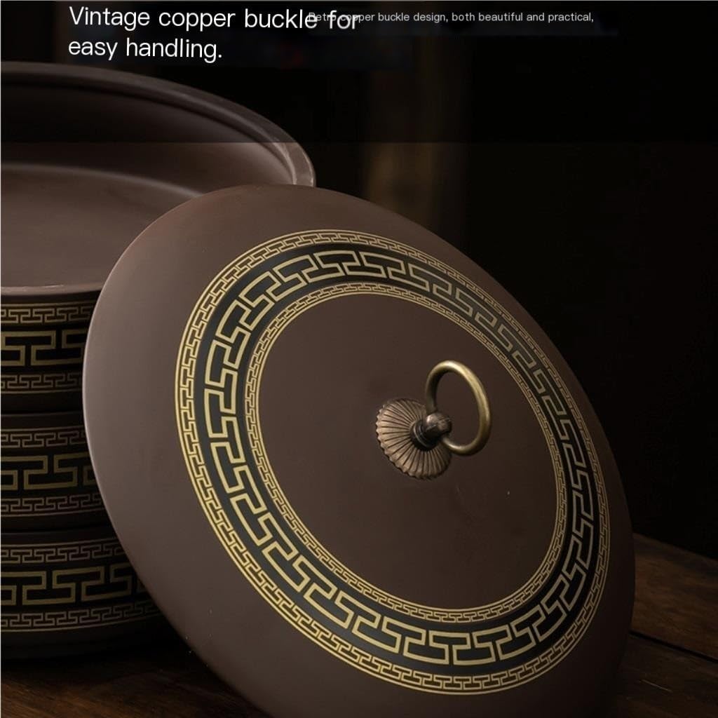 SONGCHAO Sugar Jar Bulk Tea Storage Container jar Ceramic Food Storage jar Kitchen Sealed jar Round jar Storage Tea jar Tea Storage jar Tea Canister (Color : A-3)