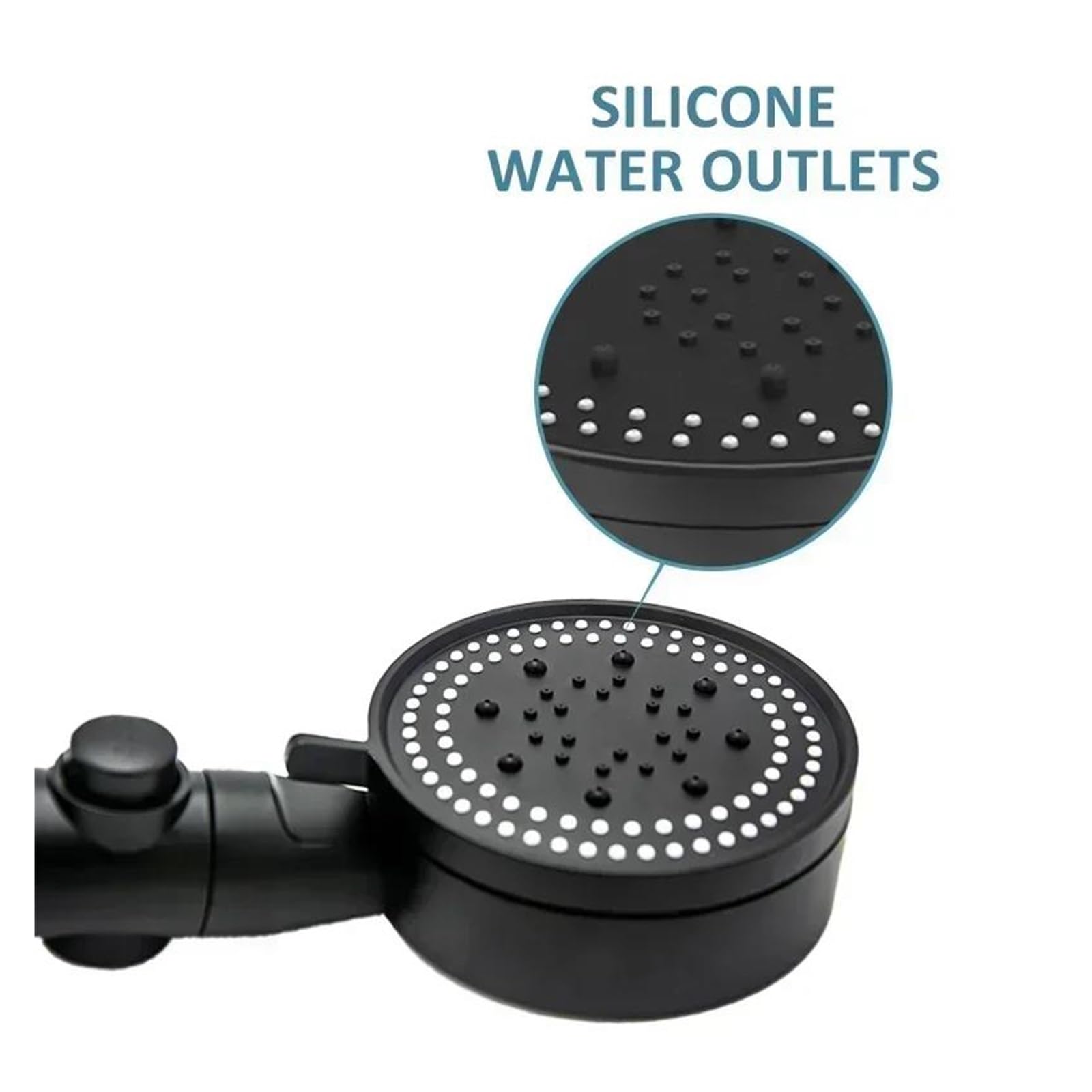 Soffione doccia portatile ad alta pressione regolabile a 5 modalità per il risparmio idrico(Black Holder)