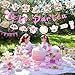 Stcomart Pre-Strung Let's Partea Tea Party Decorations Banner with Vintage Tea Party for Adult and Kids Tea Party Supplies, Pink