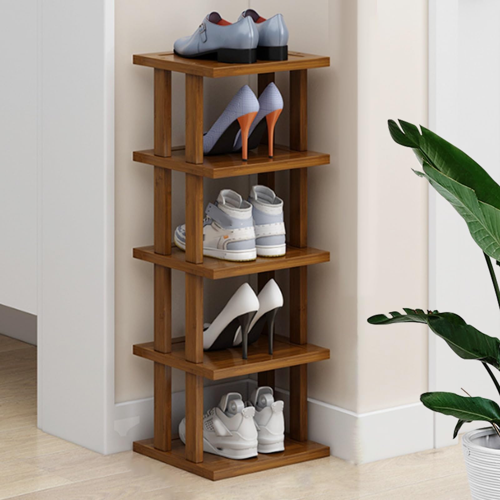Outdoor-Schuhregal, wasserdicht, schmal, hoch, Schuhschrank, Holz, für Eingangsbereich, Schlafsaal, unter dem Bett, platzsparendes Schuhregal :
