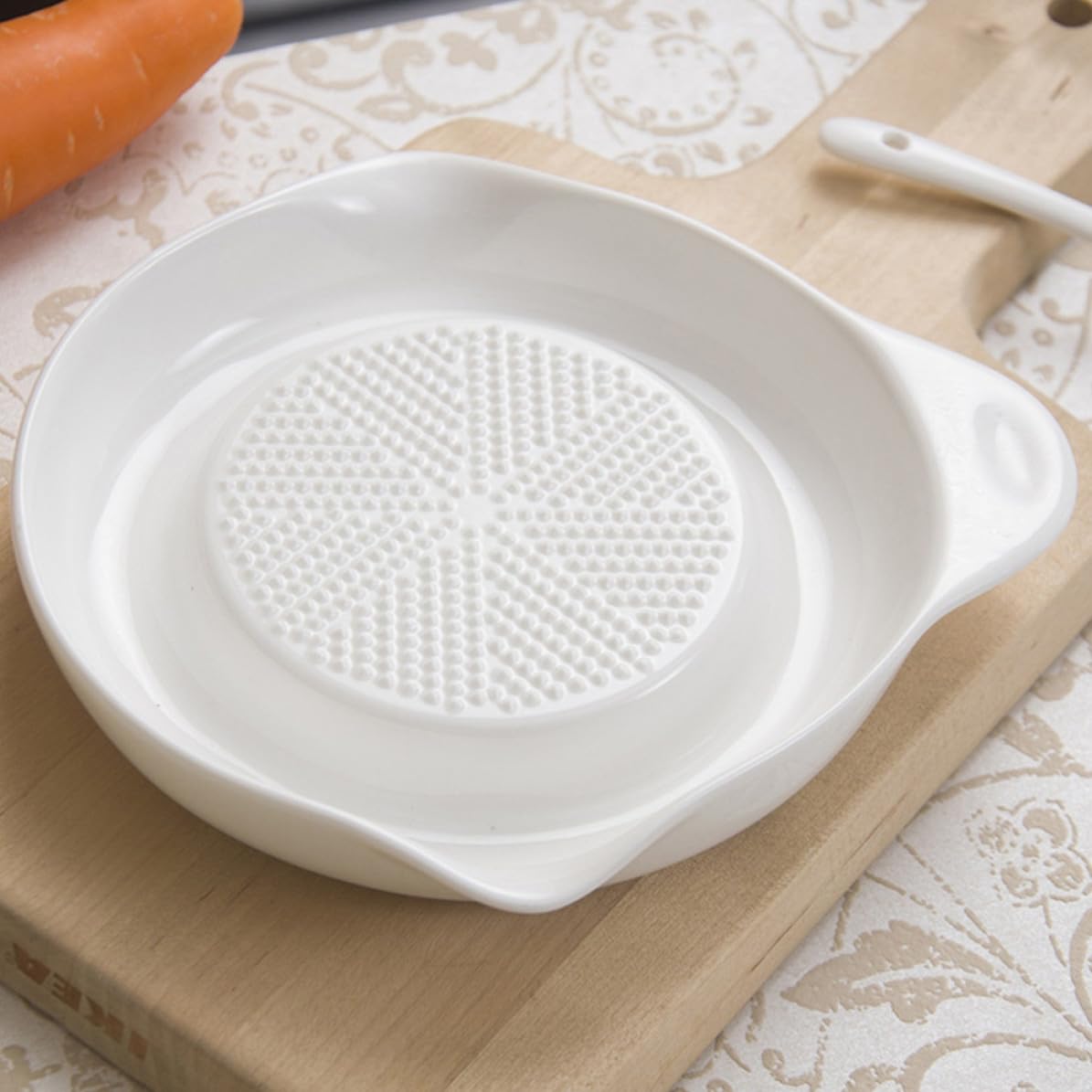 Rallador de Ajo de Cerámica Resistente al Desgaste, 2 Piezas para Rallar Especias Diseño Duradero y Fácil de Limpiar en Cocina Doméstica