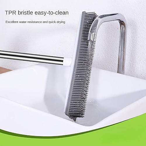 Miniatura 4 de Cepillo de goma para el suelo de escoba de pelo de mascotas, removedor de pelo de perro con escoba de silicona integrada adecuada para todas las