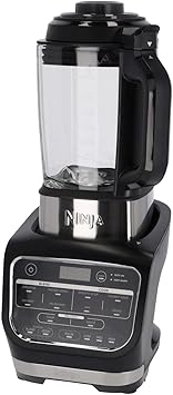 Ninja Blender & Soup Maker Cuiseur et mixeur à Soupe [HB150EU] Auto-iQ , Élément Chauffant intégré, Verseuse en verre, Facile à nettoyer, 1,7 L, 1 000 W, Noir