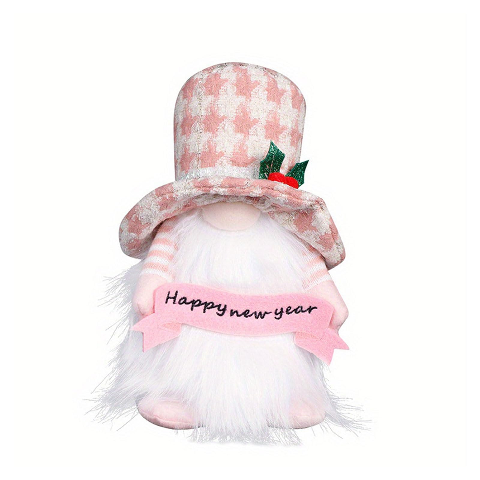 NEWFT Doll Christmas New Year Holiday Decorations with LED Light Handmade Swedish Tomtes Dwarfs Ornaments