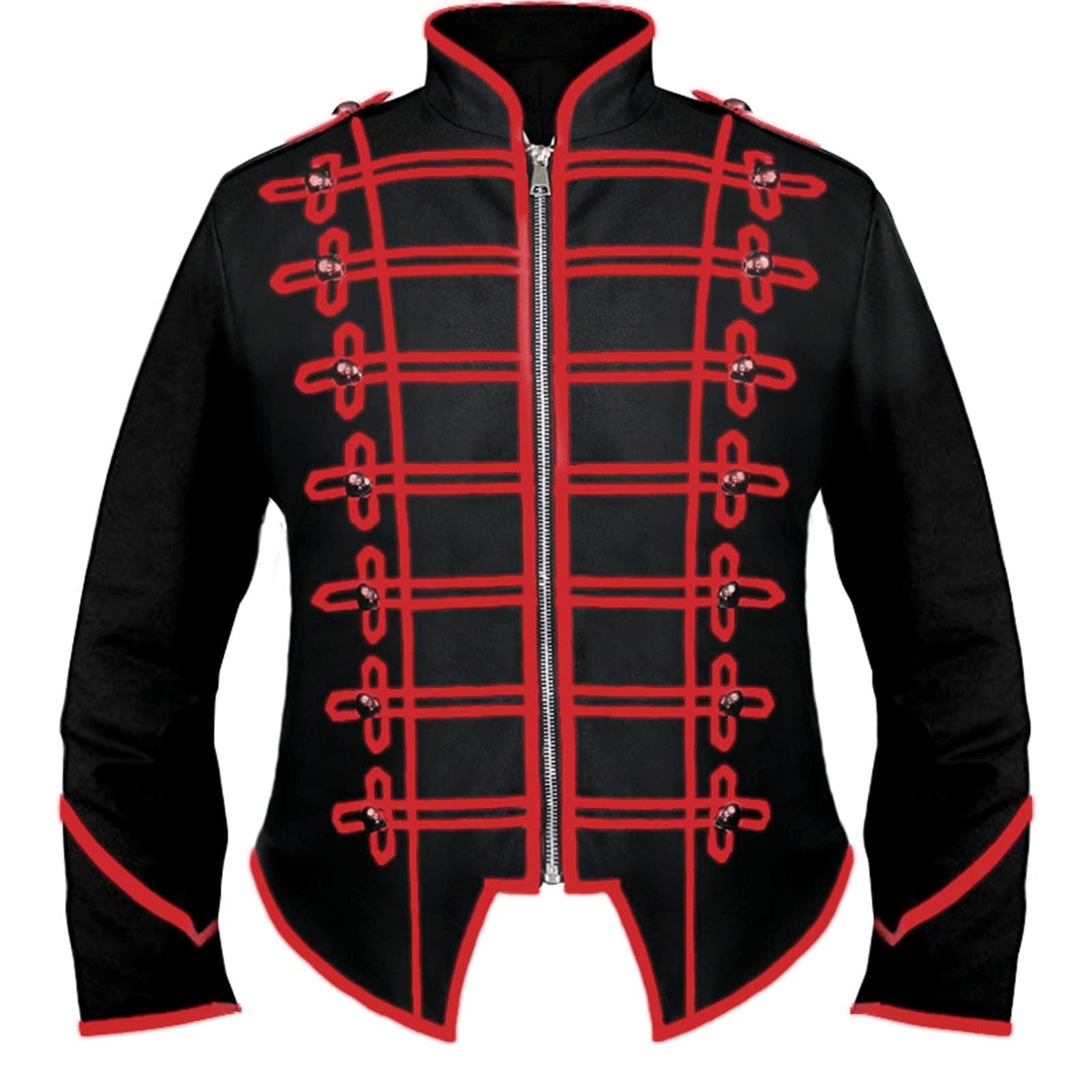 Heren Slim Fit Bruiloft Diner Gothic Pak Steampunk podium Jas Middeleeuwse Victoriaanse Rock Blazer Carnaval Militaire Pakken Grey-S