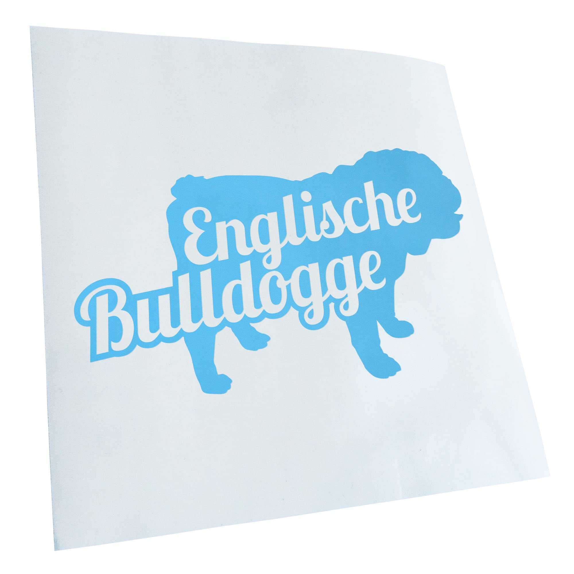 Kiwistar - Car Sticker - Light Blue - 17.5 x 10 cm English Bulldog with Name - Rear Window Car Sticker Weatherproof for Car Truck Moped Truck - Sticker Exterior Self-Adhesive Tuning Accessories for