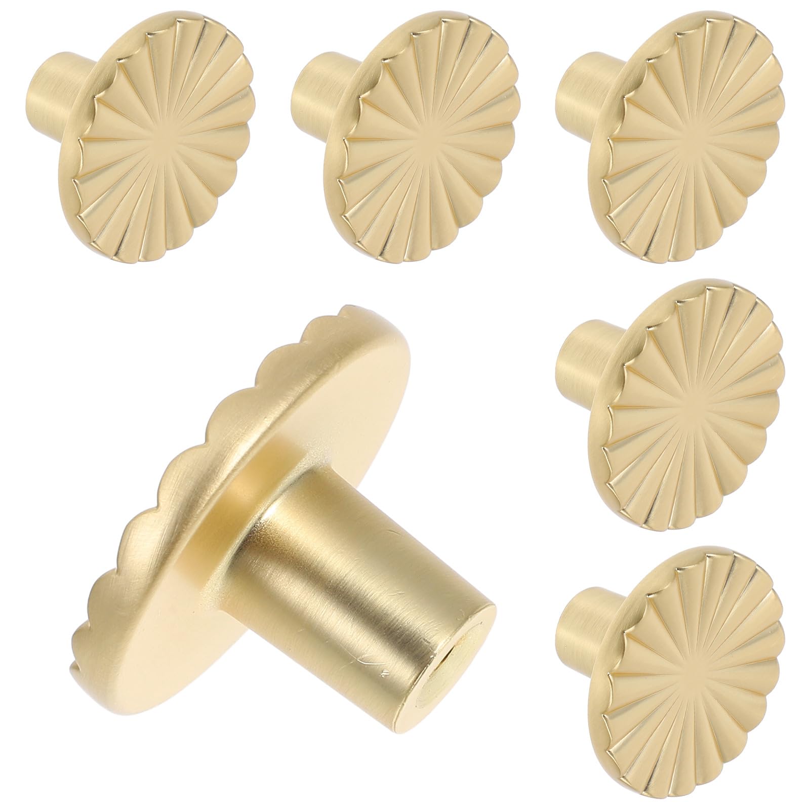 Boutons de meuble ronds en alliage de zinc doré installation facile lot de 6
