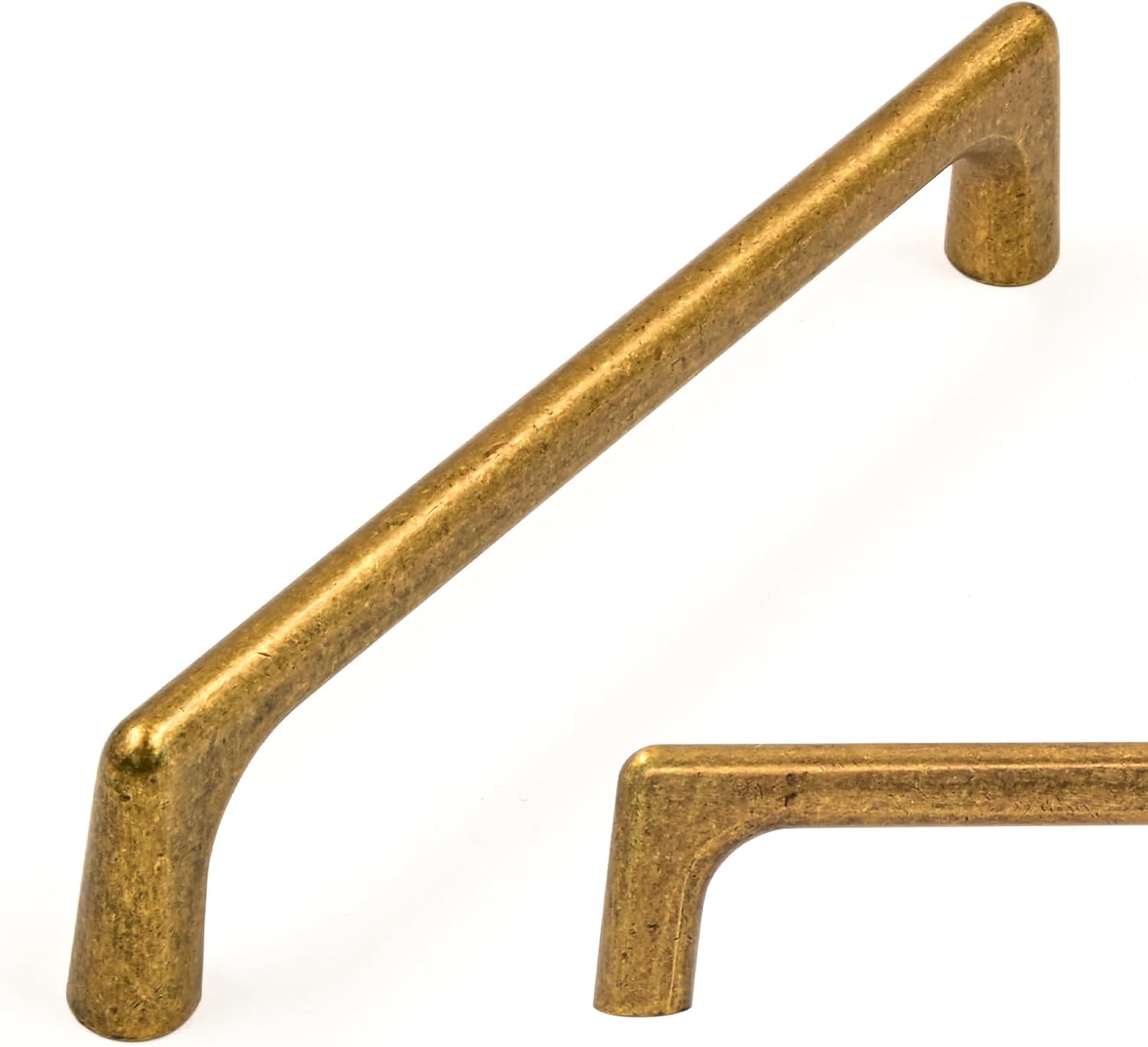 Amerdeco 10 Pack Antique Brass Pulls 5 Inch(128MM) Hole Centers