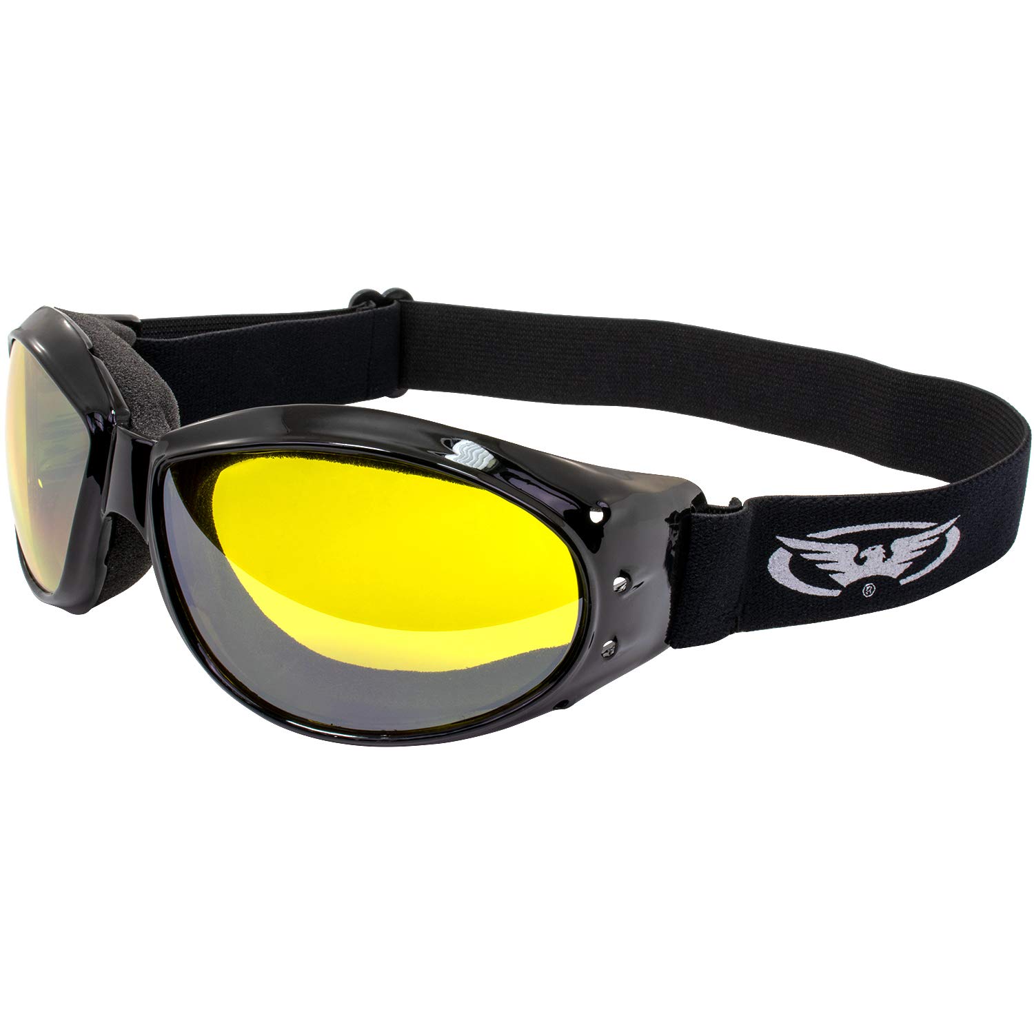 Global Vision Eliminator Dirt Bike Padded Motorcycle Riding Goggles for Men and Women (Black Frame/Smoke Lens)