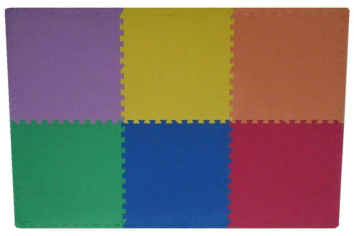 EVA Foam Floor Mat Interlocking Exercise Gym Puzzle Tiles 24 x 24 x 3 8 10mm Color Multi-Color