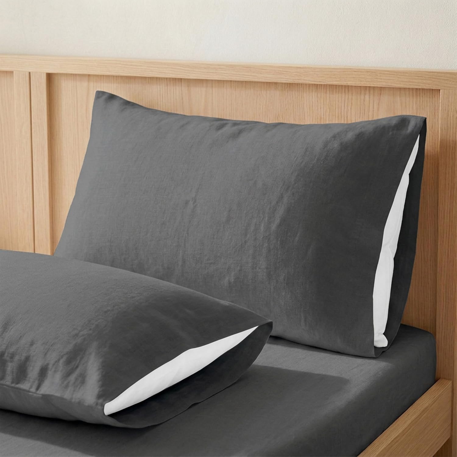 ECOMMERC3 | Pillowcase 105 100% Cotton - Anthracite Pillowcase Softness and Freshness for a Breathable, Hypoallergenic and Durable Sleep