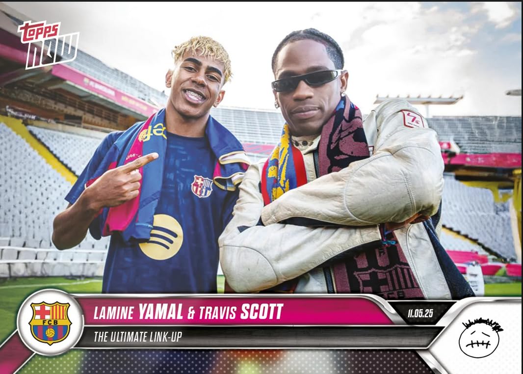 Amazon.com: 2025 Topps Now Lamine Yamal/Travis Scott #1 The