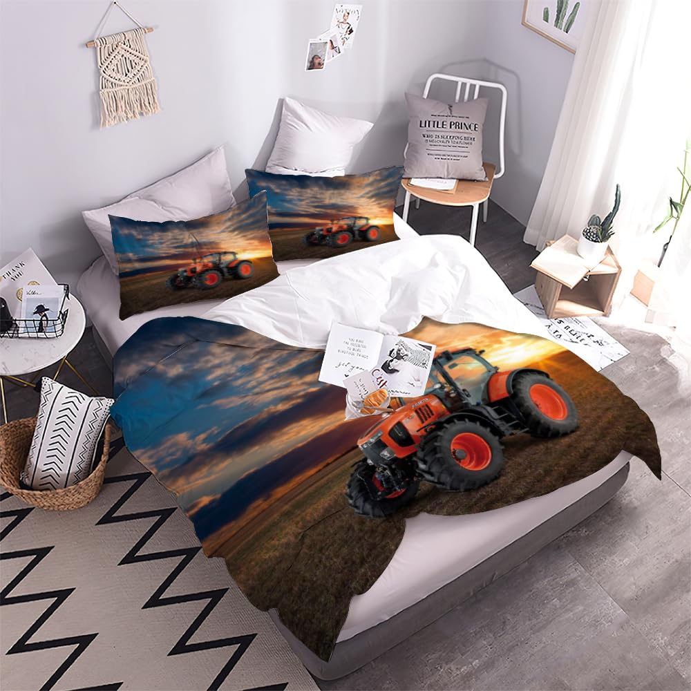Dekbedovertrek met boederij- of tractormotief