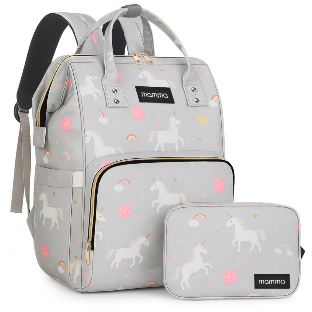 MAMMA Diaper Bag for Mothers for Travel | Baby Bag for Mother Travel, Diaper Bags for Mom and Hospital Bag for Delivery Women Includes Small Diaper Handbag for Day Outings with 9 Month Warranty