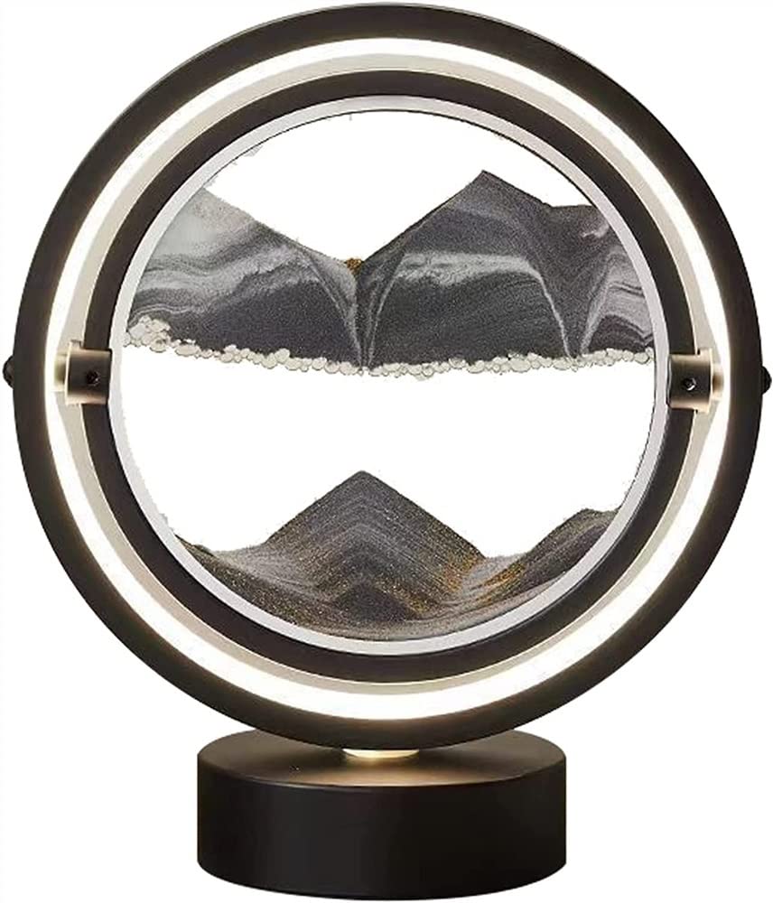 TUKRKRS Moving Sand Art Picture Moving Sand Art Decor Lamp,Sensory Toys 3D Deep Sea Sandscape in Motion Display Art Light Quicksand Painting Light for Home Office Decor…