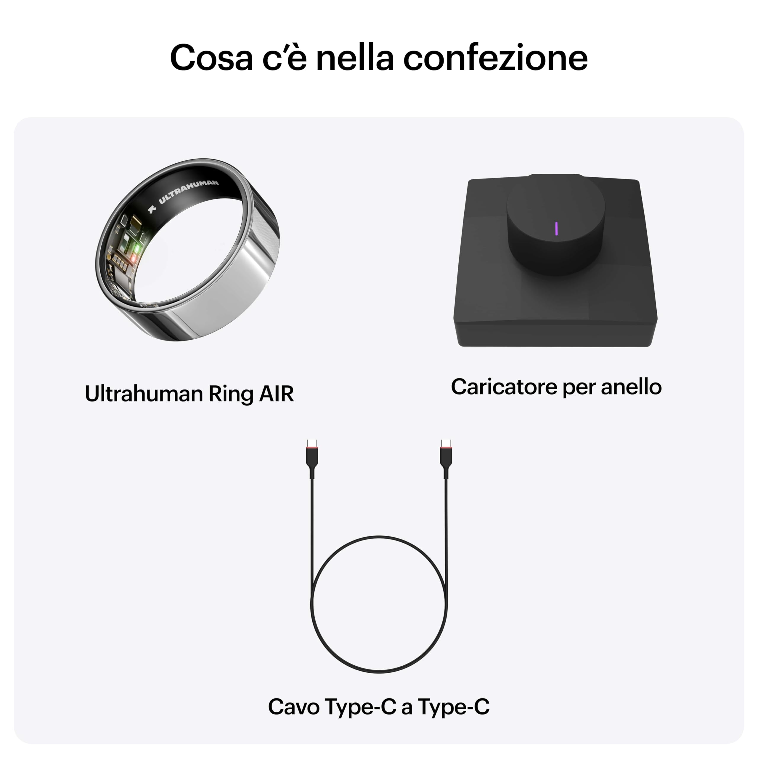 ULTRAHUMAN Ring AIR - Monitoraggio del sonno e del fitness, anello intelligente per uomini e donne, nessun costo dell'app per le funzioni standard, durata della batteria fino a 6 giorni